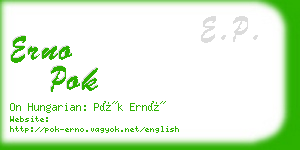 erno pok business card